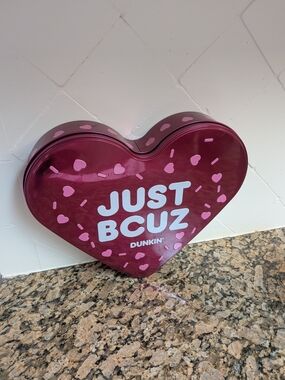 Dunkin' Heart Tin - Special Edition Pink Confetti Design